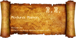 Moduna Manon névjegykártya